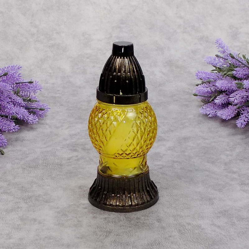 Лампадка скляна маленька куля 354U жовта 14ч Лампадка скляна маленька куля 354U жовта 14ч