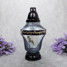 Лампадка скляна велика  з трояндою L10