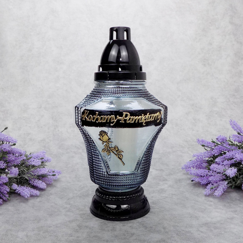 Лампадка скляна велика з трояндою L10 Лампадка скляна велика з трояндою L10