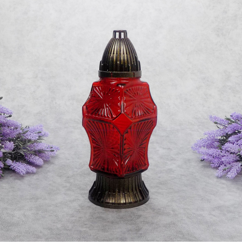 Лампадка скляна середня мікс 768U Czyste 33 год червона