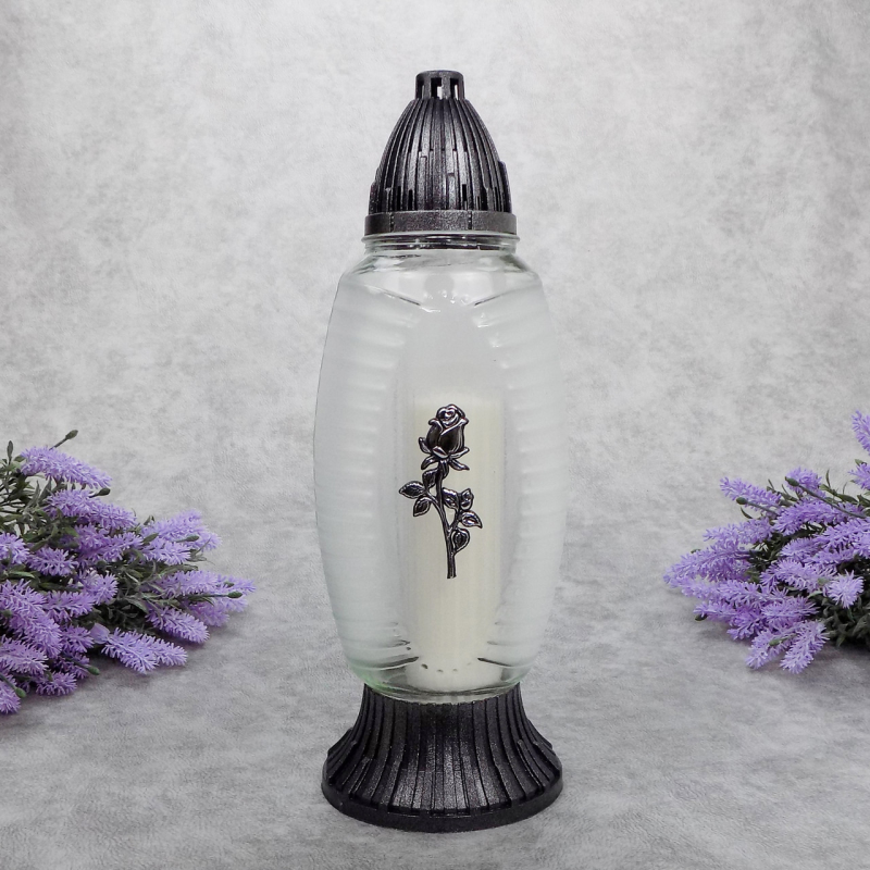 Лампадка скляна велика з трояндою LP1930 33 год Лампадка скляна велика з трояндою LP1930 33 год