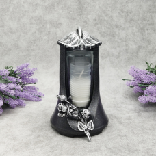 Лампадка середня з трояндою LP Lampa lisc 14год графіт