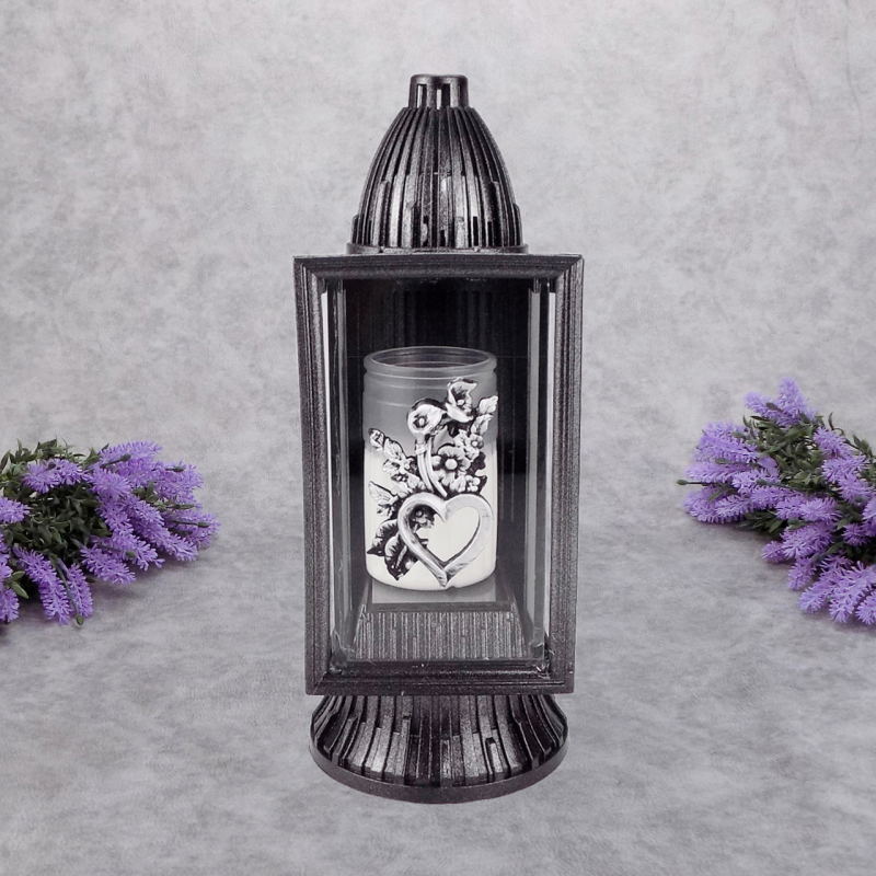 Лампадка середня аплікація з серцем GlassArt Km 14год Лампадка середня аплікація з серцем GlassArt Km 14год