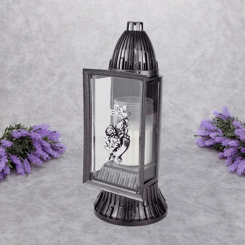 Лампадка середня аплікація з хрестиком GlassArt Km 14год Лампадка середня аплікація з хрестиком GlassArt Km 14год