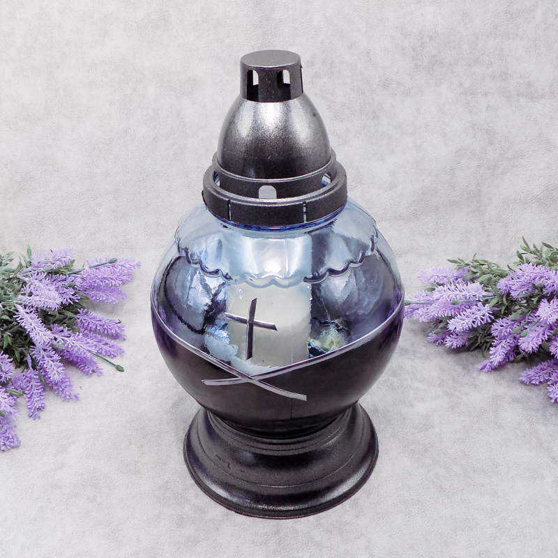 Лампадка скляна куля середня LPD Kula Tasma 45год чорна Лампадка скляна куля середня LPD Kula Tasma 45год чорна