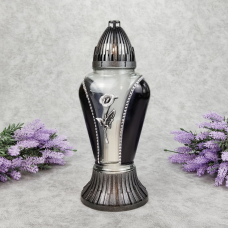 Лампадка скляна середня з калою LPD Sarkofag mini 20год чорна