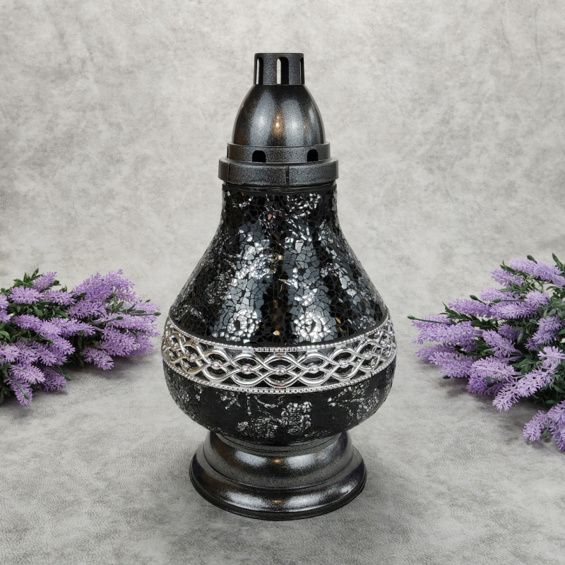 Лампадка скляна елегантна Witraz Karafka чорна Лампадка скляна елегантна Witraz Karafka чорна