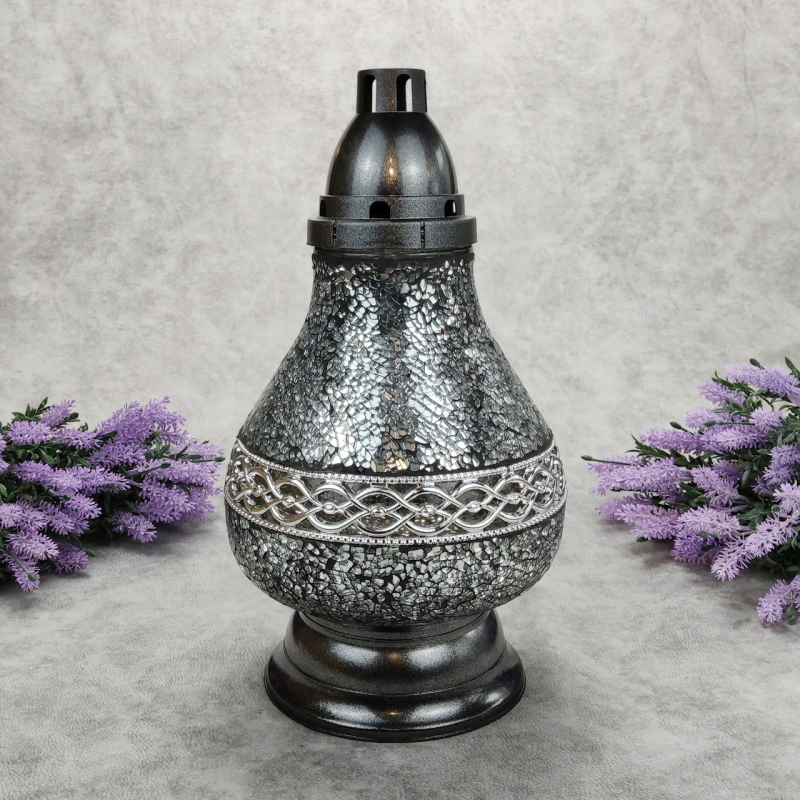 Лампадка скляна елегантна Witraz Karafka срібляста Лампадка скляна елегантна Witraz Karafka срібляста