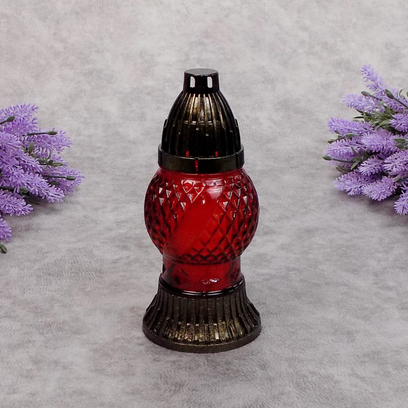 Лампадка скляна маленька куля 354U червона 14год Лампадка скляна маленька куля 354U червона 14год