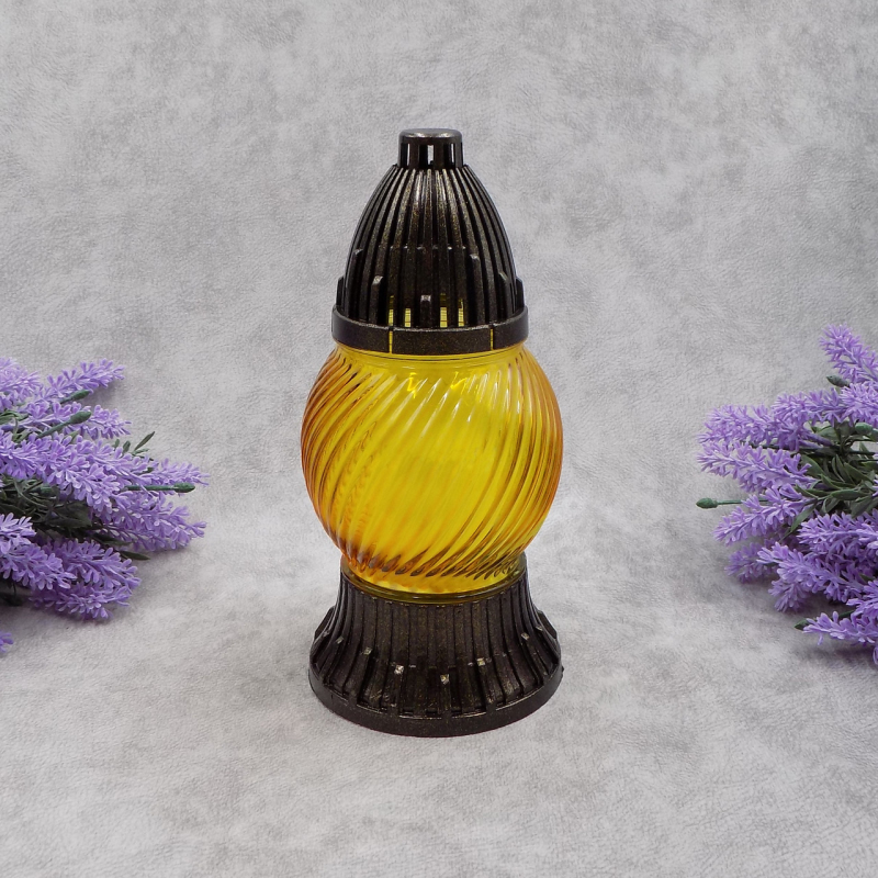 Лампадка скляна куля Світло спіралі 14WKL жовта 17год Лампадка скляна куля Світло спіралі 14WKL жовта 17год