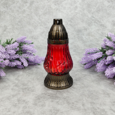 Лампадка скляна маленька мікс червона Promien mini 14год