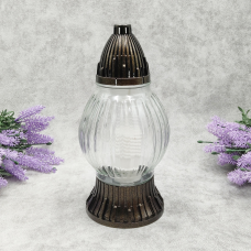 Лампадка скляна середня рельєфна LP492 прозора