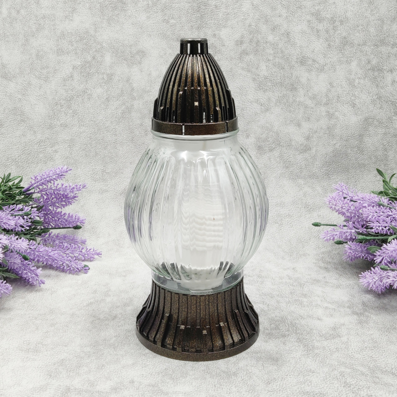 Лампадка скляна середня рельєфна LP492 прозора Лампадка скляна середня рельєфна LP492 прозора