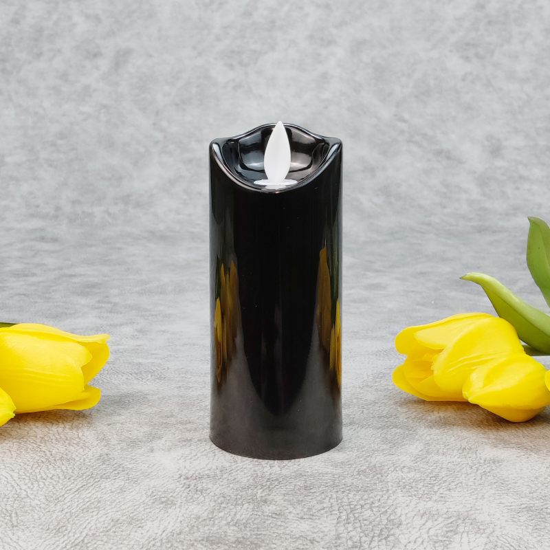 Свічка з рухливим полум“ям Led Cortina WF8 чорна 12см