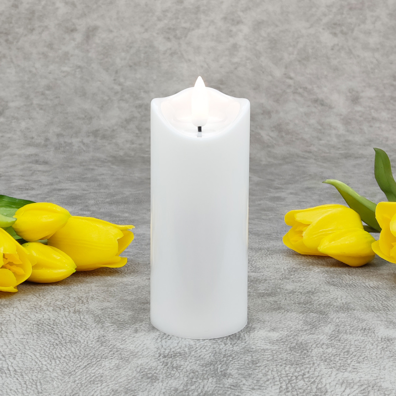 Свічка на батарейках Led Cortina WF001H біла 12см