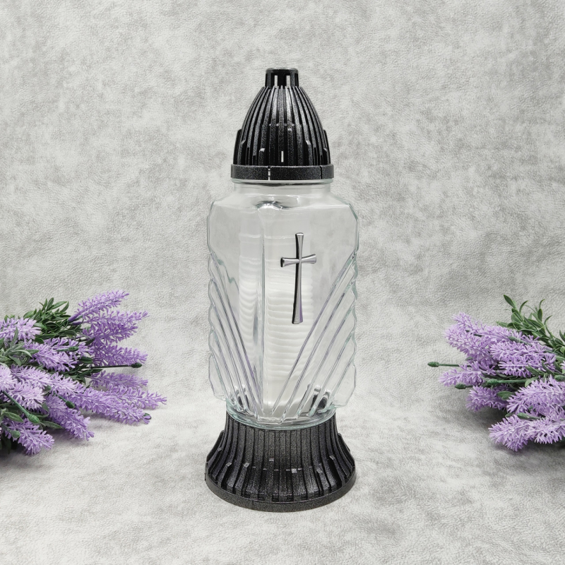 Лампадка скляна середня прозора квадратна LP222 33год Лампадка скляна середня прозора квадратна LP222 33год