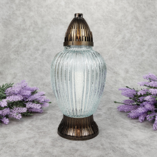 Лампадка скляна середня Морожене скло ZM01 33год