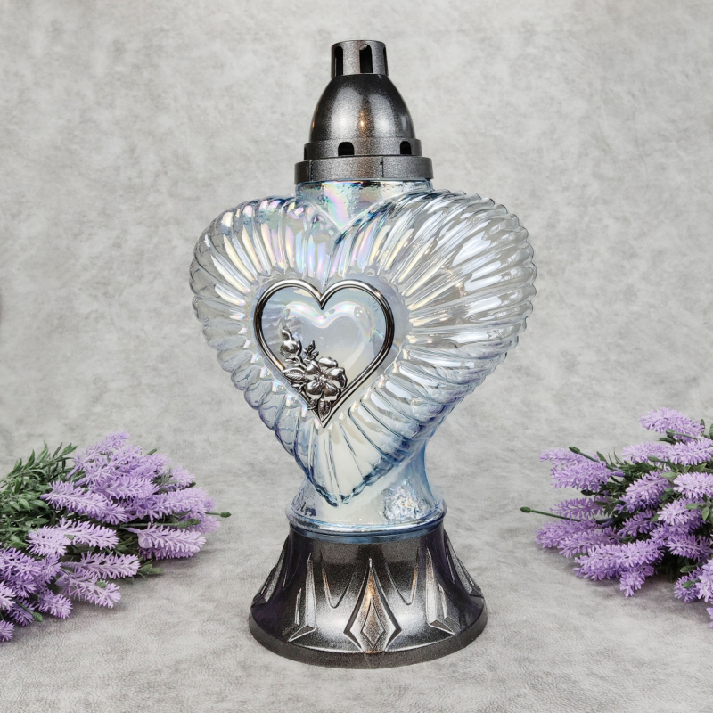 Лампадка скляна велика серце Serce Duze 64 год прозора Лампадка скляна велика серце Serce Duze 64 год прозора