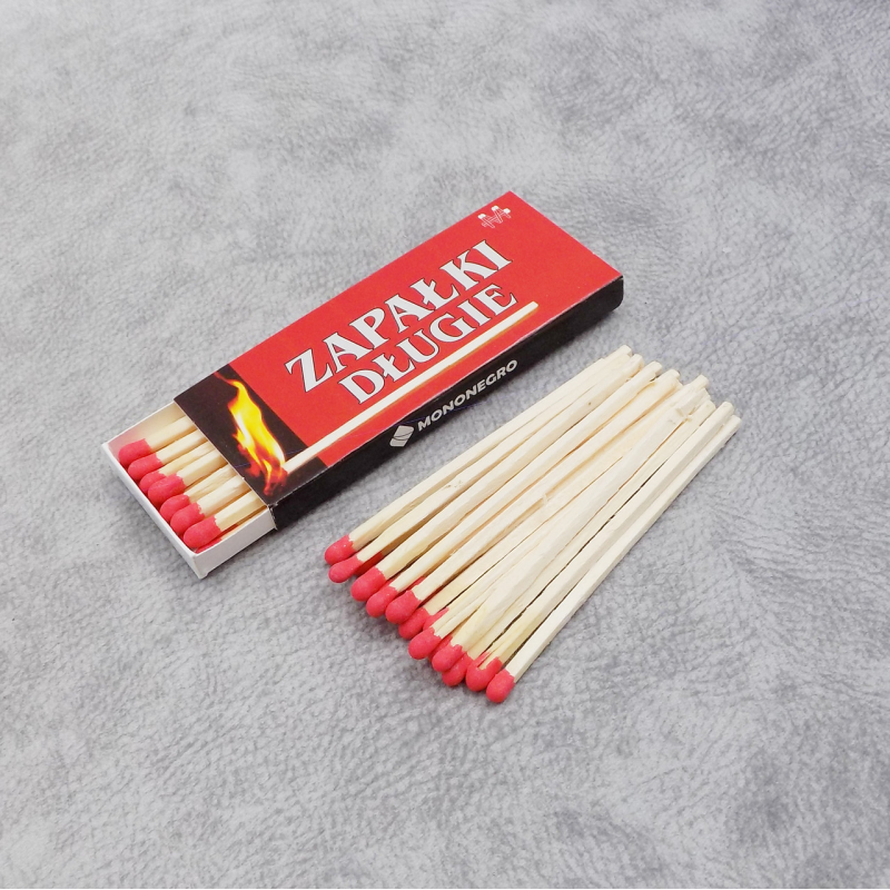 Сірники довгі для запалювання свічок, камінів, лампадок 9 см 15 шт