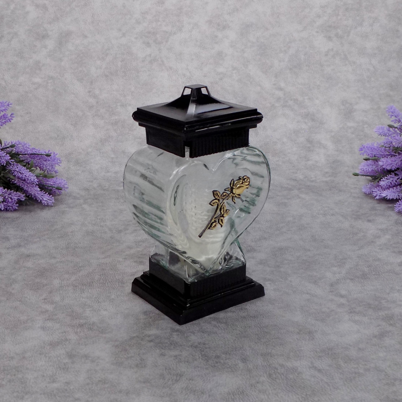 Лампадка скляна серце золотиста троянда LC6 20ч Лампадка скляна серце золотиста троянда LC6 20ч