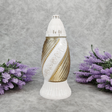 Лампадка середня скляна бежева 499  33год