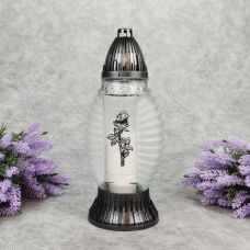 Лампадка скляна матова з вертикальним рельєфом LP1215 33год