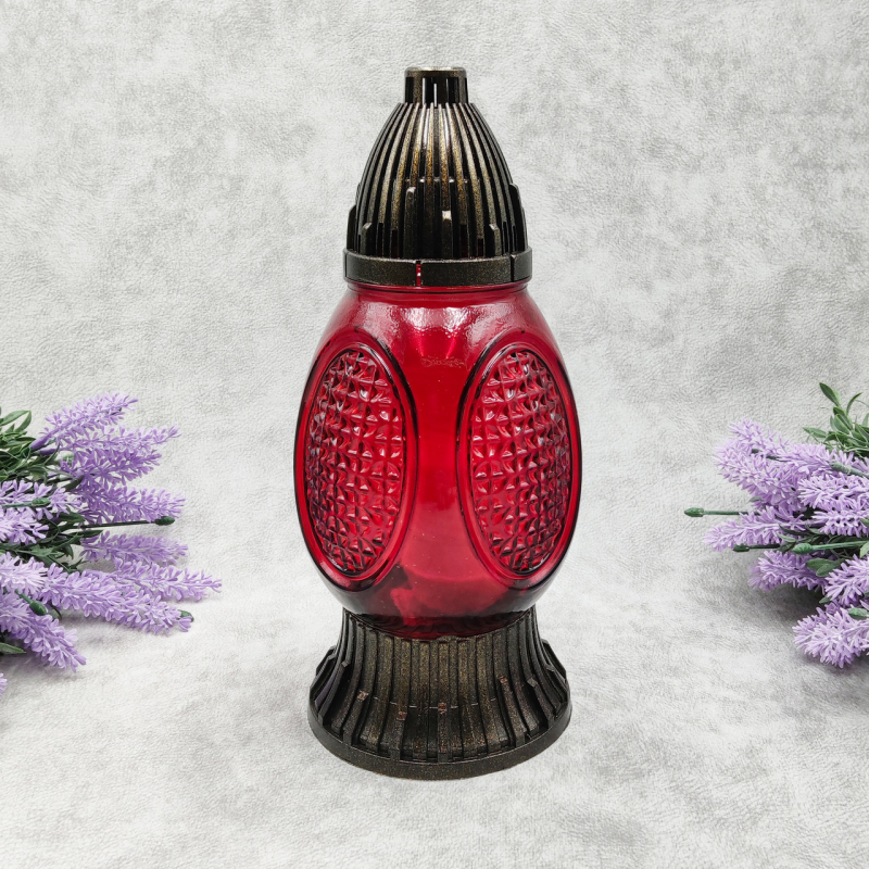 Лампадка скляна середня 574U 20ч Червона