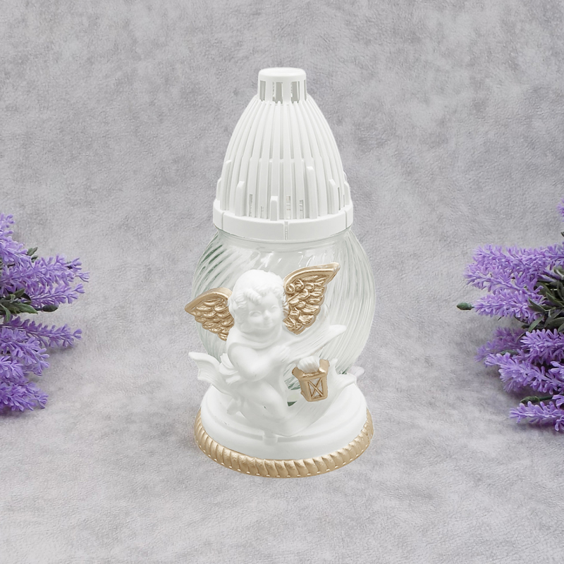 Лампадка скляна мала біла куля з Ангелом 02Apl 17год Лампадка скляна мала біла куля з Ангелом 02Apl 17год