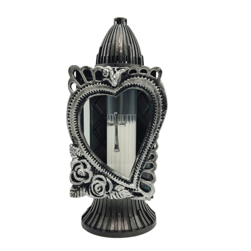 Лампадка капличка середня з серцем Glass Art 33год графіт Лампадка капличка середня з серцем Glass Art 33год графіт