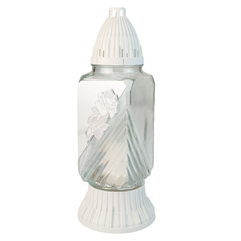 Лампадка скляна середня квадратна была з ламінацією LP222