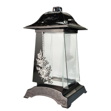 Лампадка середня чорна з аплікацією Glass Art 4 Apl