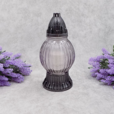 Лампадка скляна середня рельєфна LP492 20год графіт