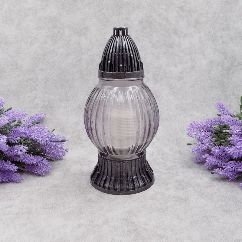 Лампадка скляна середня рельєфна LP492 20год графіт Лампадка скляна середня рельєфна LP492 20год графіт