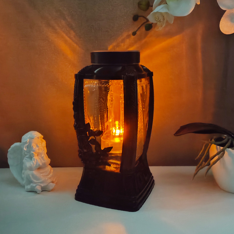 Лампадка на сонячній батареї середня 546 Solar 22см Чорна