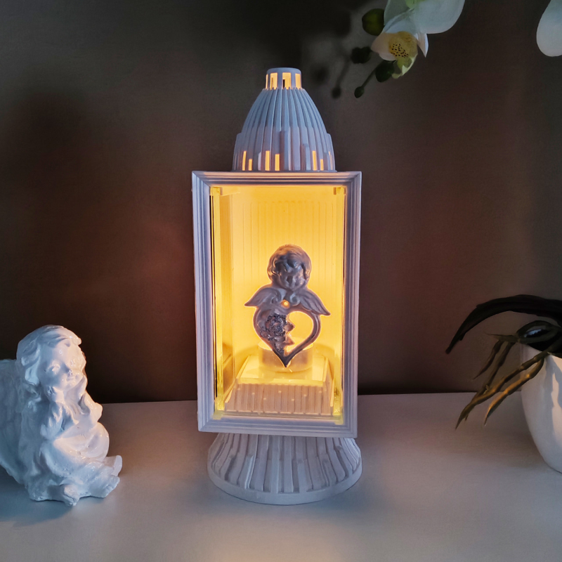 Лампадка середня біла ангел Glass art kapliczka 14год Лампадка середня біла ангел Glass art kapliczka 14год