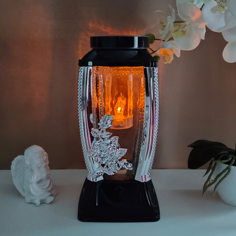 Лампадка на сонячній батареї велика 545 Solar 33 см Жовтогарячий