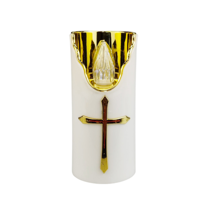 Свічка на батарейках Led Cortina WF007 біла 15 см