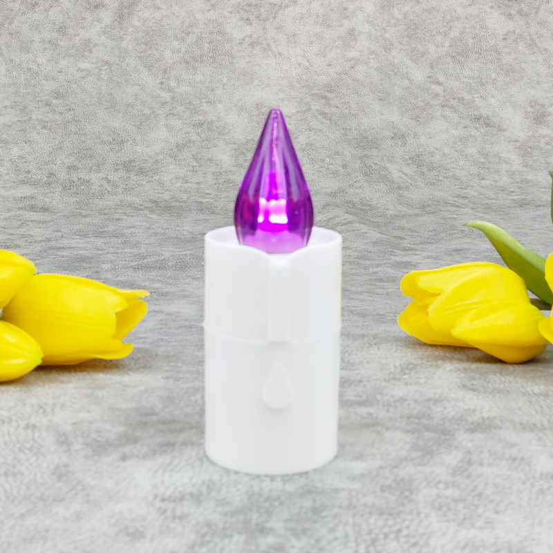 Свічка на батарейках мікс Led MD1 бузкова 10см