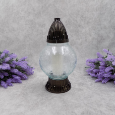 Лампадка скляна середня куля морозиво скло Kula15 33год