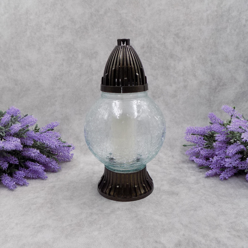 Лампадка скляна середня куля морозиво скло Kula15 33год Лампадка скляна середня куля морозиво скло Kula15 33год