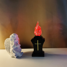 Свічка Led-гібрид (акумулятор +сонце) Sunlight червона