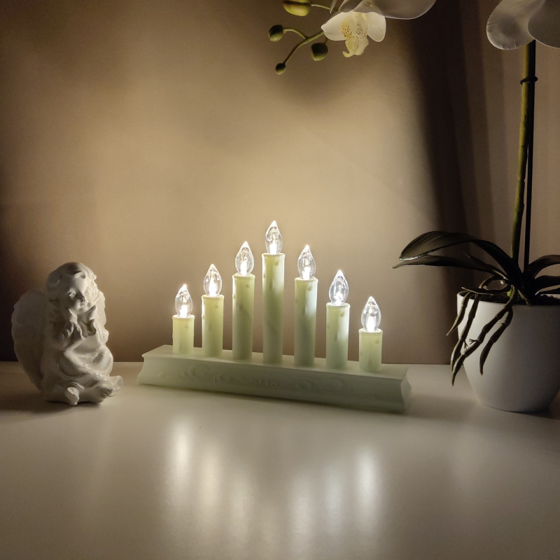 Свічник Led на 7 свічок — елегантний декор із теплим світлом Sunlight