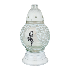 Лампадка скляна декоративна Luna Krata біла