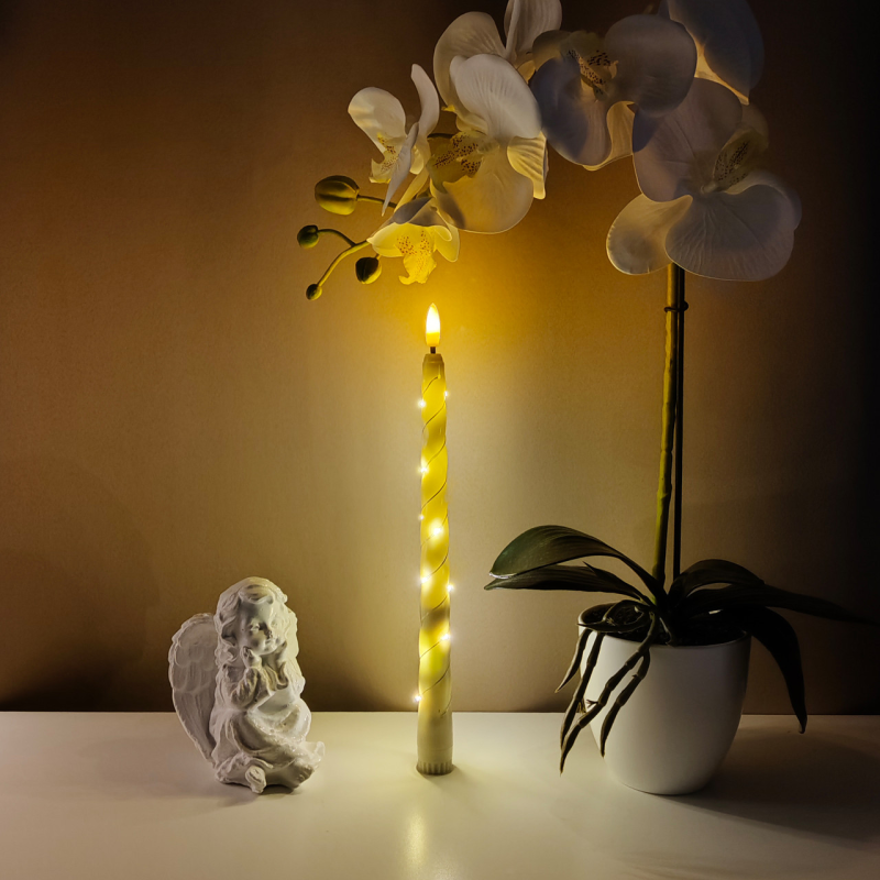 Декоративна спіральна свічка Led з діодною стрічкою Sunlight 27 см
