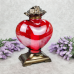 Лампадка скляна велика червона з аплікацією Serce Ornament 45год