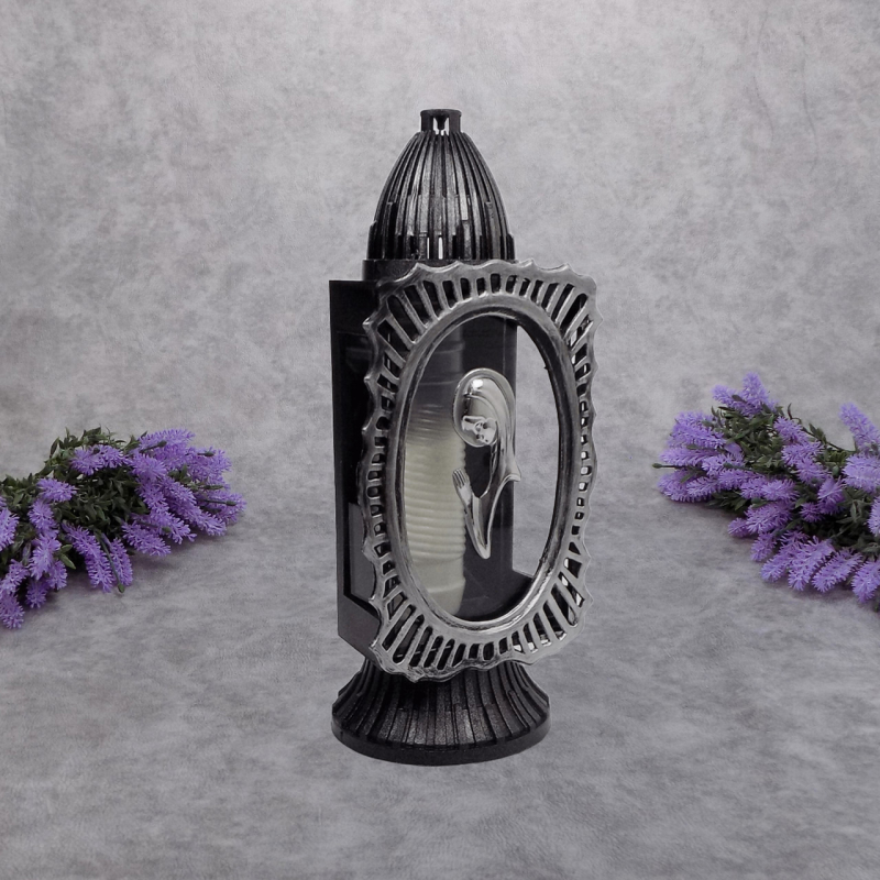 Лампадка середня срібляста Марія Glass Art Kapliczka 33год Лампадка середня срібляста Марія Glass Art Kapliczka 33год