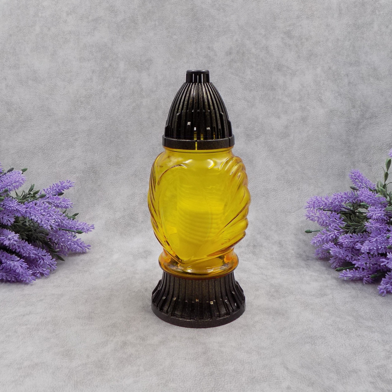 Лампадка скляна середня LP116 жовта 20 год