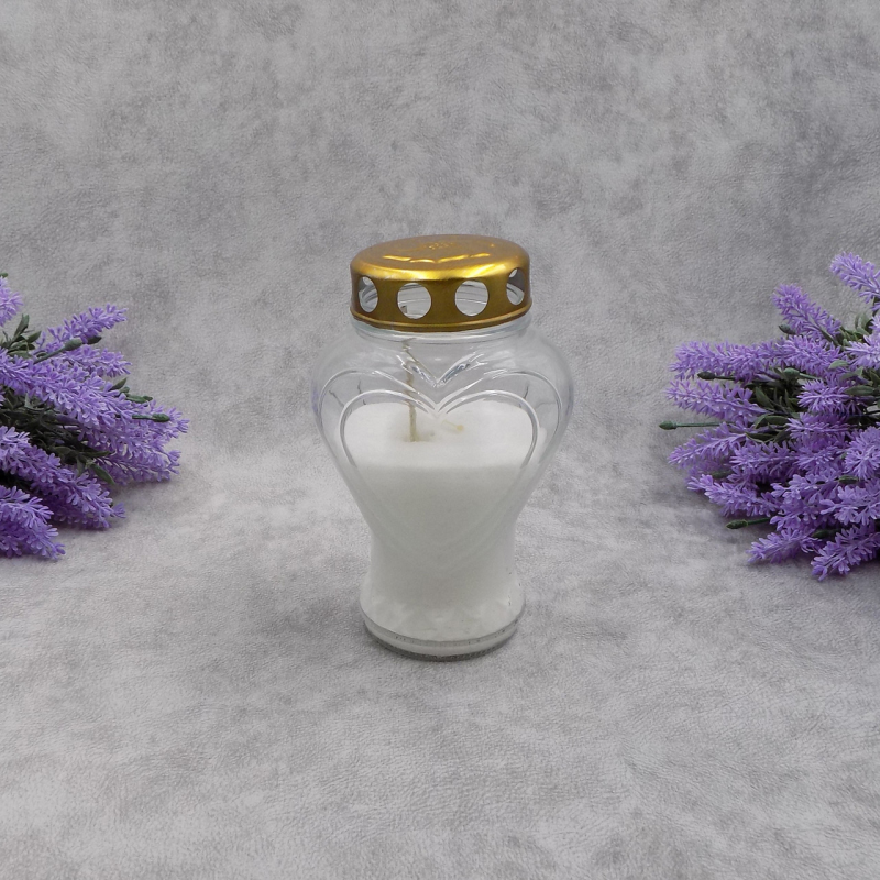 Лампадка скляна серце наливна LP37Bp 25 год прозора Лампадка скляна серце наливна LP37Bp 25 год прозора