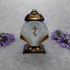 Лампадка скляна велика Віяло бронзова 45год