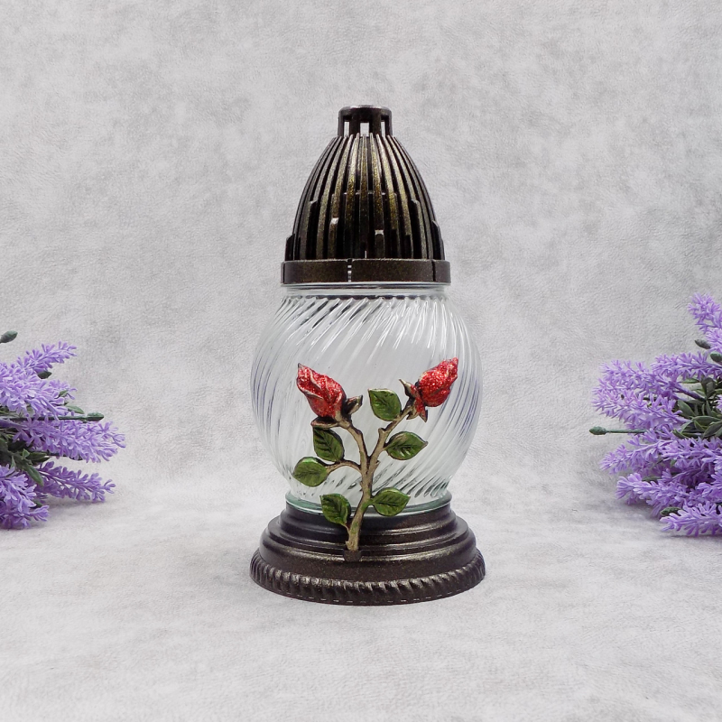 Лампадка скляна мала куля з трояндами 02Apl 17год Лампадка скляна мала куля з трояндами 02Apl 17год